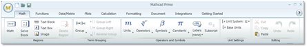 Mathcad Prime Ribbon