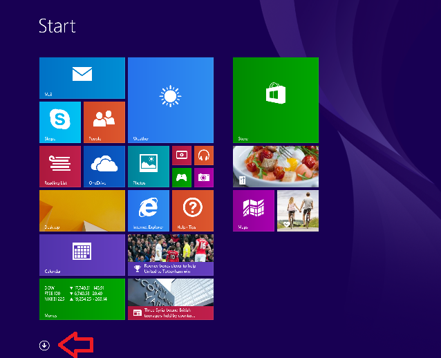 Windows 8 Start Menu Screenshot