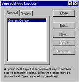 spreadsheet layouts
